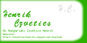 henrik czvetics business card
